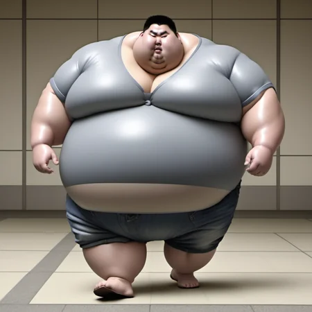 <lora:runga8:0.90>male focus, 1boy, (superchub:1.6), big belly, sumo, solo, thick arms, full body, fat, fat young japanese man,calm face,(shirt:2.2),(jeans:1.8),(walking:3.8),in city