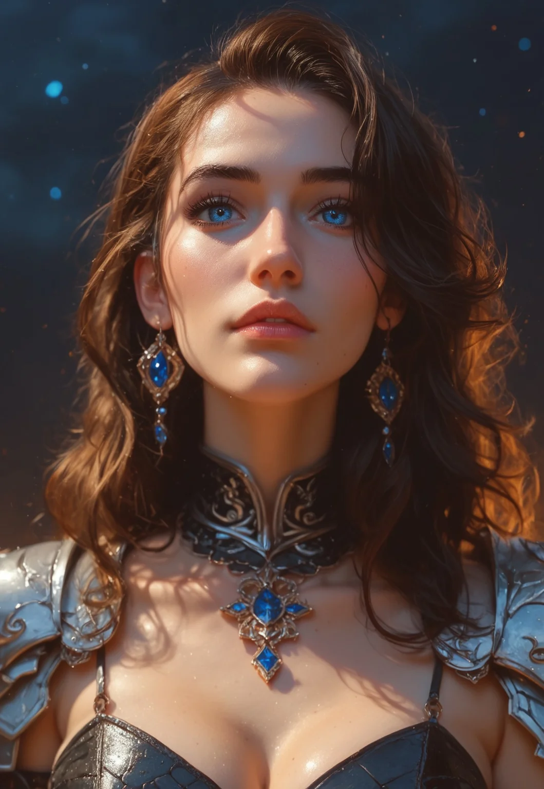 score_9, score_8_up, score_8, score_7_up, score_7, beautiful elven girl, brunette hair black scales covering half of her face, half her faced covered in scales, blue eyes, leather armor, vox machine style, 1girl, female focus, fantasy, night background, (dynamic lighting:1.1)
((masterpiece))
HDR