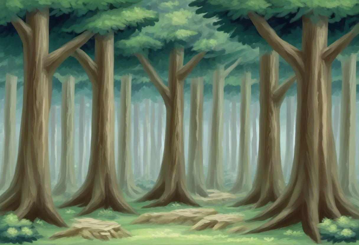 landscape, no humans, outdoors, forest, trees, masterpiece, best quality