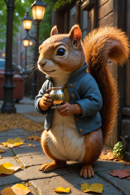 by (((Don Bluth) and Evgeny Lushpin) and John Atkinson Grimshaw) and Antonio J. Manzanedo of man and his pet squirrel , shallow depth of field <lora:more_art:0.30> <lora:RMSDXL_Enhance:0.50> <lora:RMSDXL_Creative:0.50> <lora:RMSDXL_Photo:0.25> <lora:RMSDXL_Darkness_Cinema:0.50> <lora:clothing_slider:3.00> <lora:great_lighting:1.50> <lora:aesthetic:1.50> <lora:photorealistic_portrait:0.75> <lora:extremely_detailed:1.25> <lora:dpo:0.25> <lora:perfect_hands:0.50>