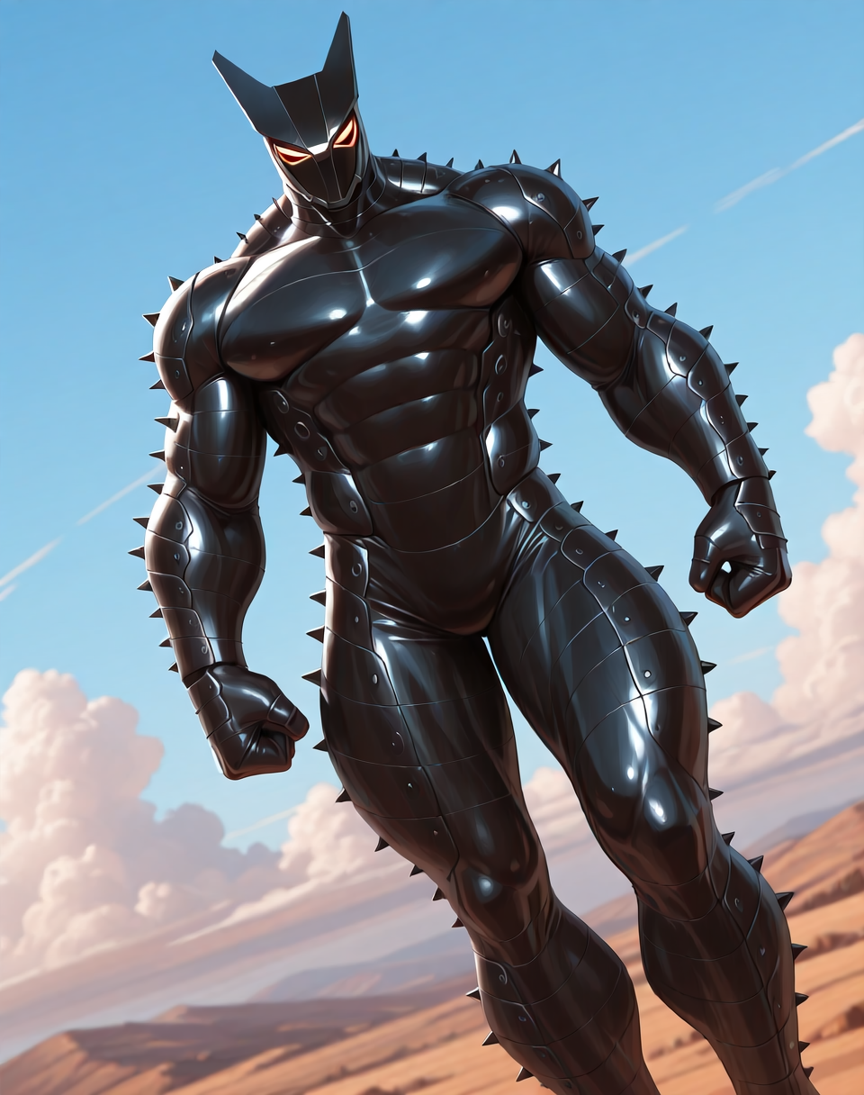 <lora:Destroyer_(Marvel_Comics)_(Illustrious)_(AD):1> Destroyer, muscular, armor, 
((
exterior, science fiction, blue sky with clouds, Asgard, 
dutch angle, dynamic action, male focus, solo, fully armored, villain, hyper glossy armored body, hyper glossy body, sexy male physique, solo, powerful, superiority, hyper muscular, 
)),
BREAK: very awe, aesthetically pleasing, masterpiece, best quality, amazing quality, very aesthetic, depth of field, absurd details, depth of field, atmospheric rendering, natural shading, soft shading,
BREAK: lazympos, lazypos (3),