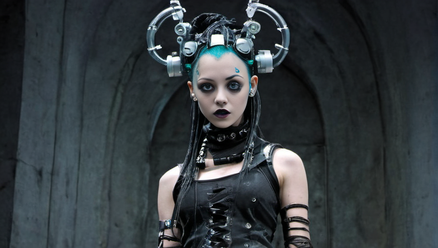 <lora:Roger_Deakins_Cinematography_XL:1>, Cybergoth, opera,, movie still, Science Fiction Genre
