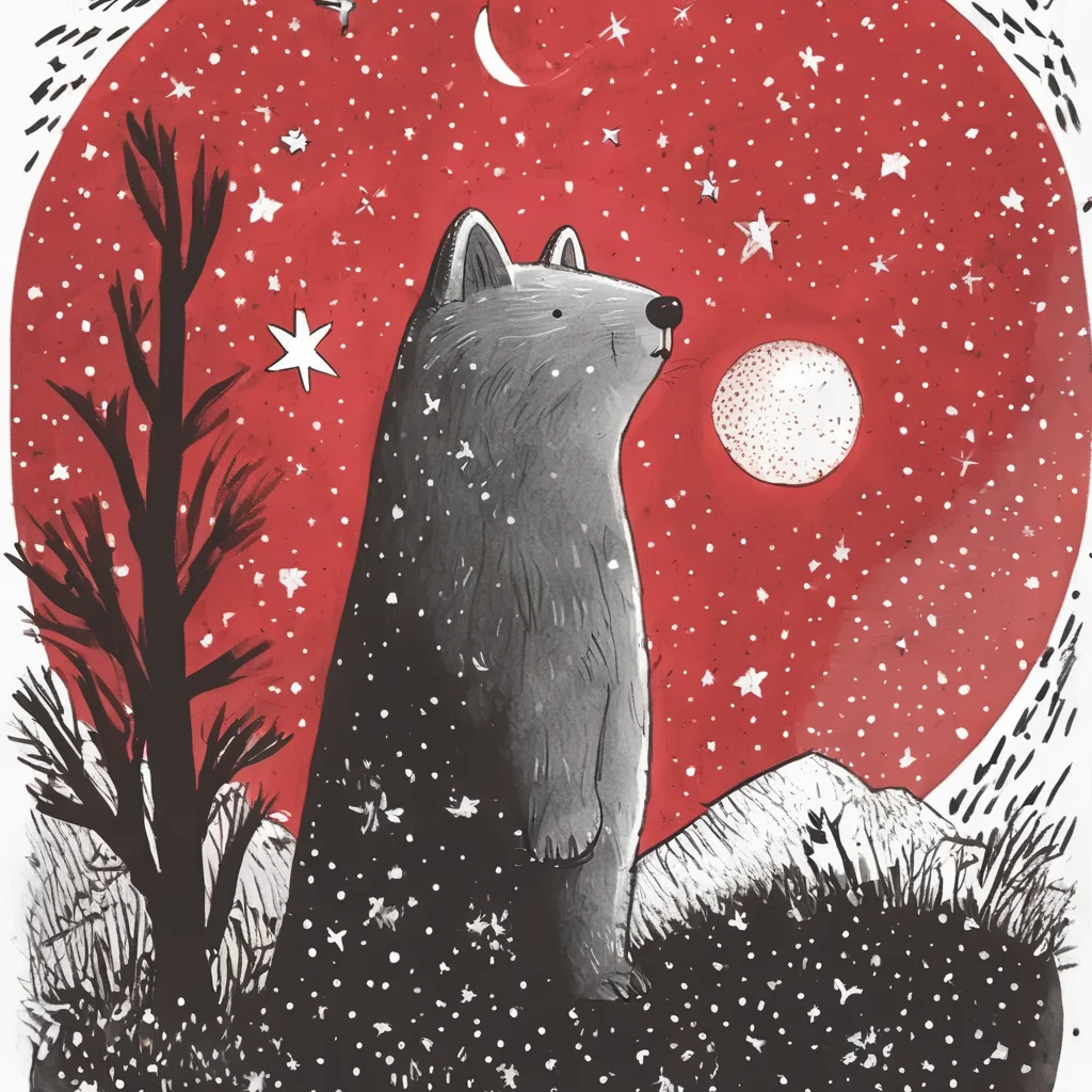 meteor, red stars, red moon  <lora:MattSchustyle:0.5>  MattSchu
