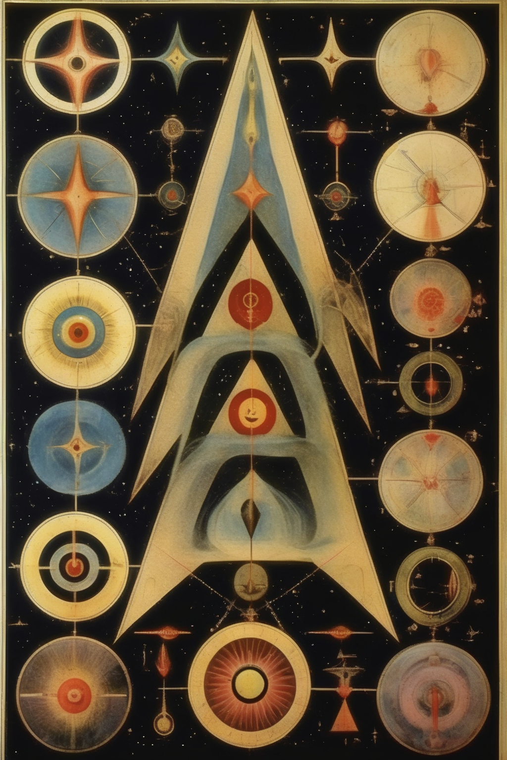 <lora:Paul Laffoley Style:1>Paul Laffoley Style - jungian primordial symbols and shapes