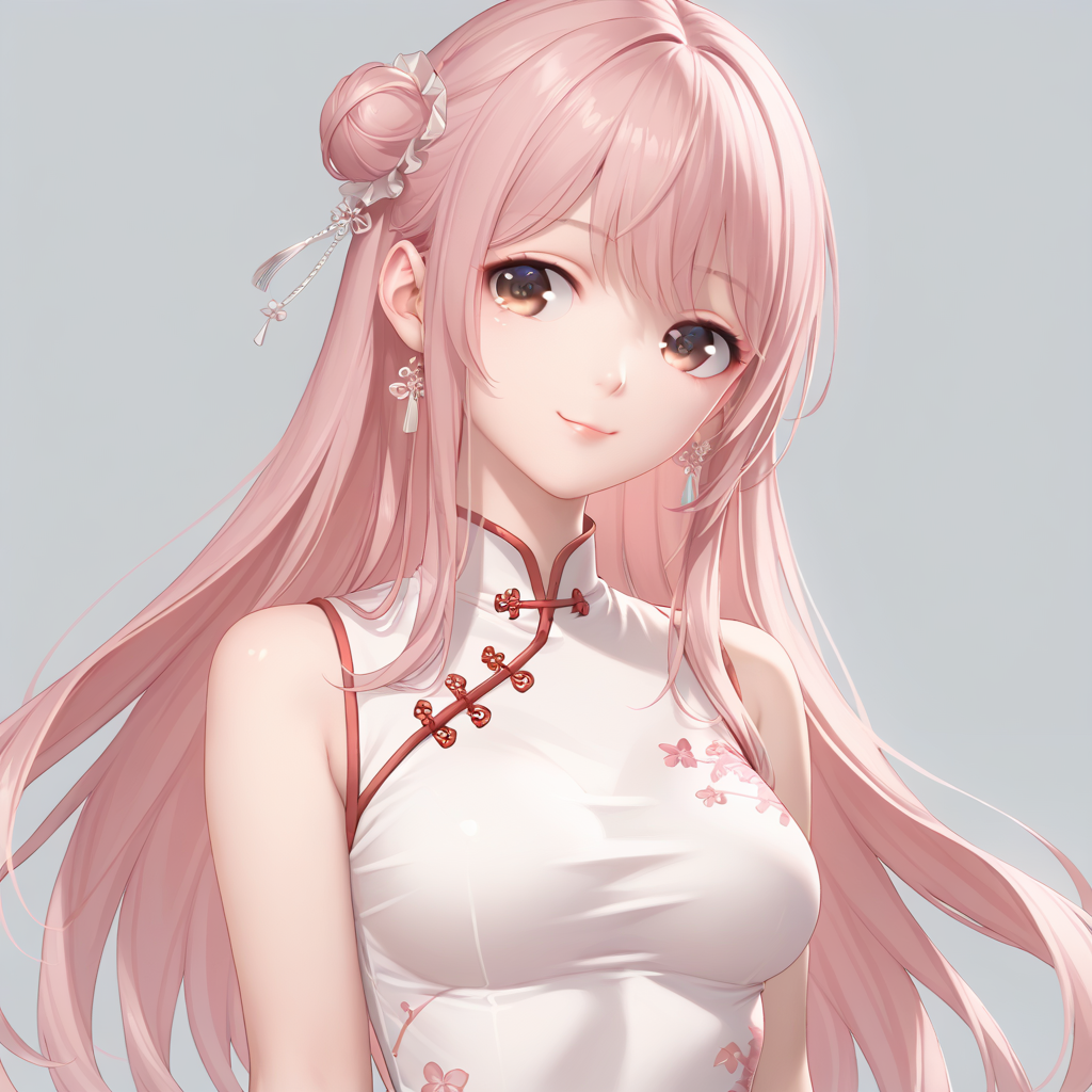 score_9, score_8_up, score_7_up, simple background, light smile,
1girl, pink hair, brown eyes, long hair, medium breasts, china dress, 
<lora:shining_nikki_style_pony_v1:1>