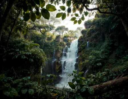 score_7_up, score_8_up,score_9_up, detailed beautiful trees, detailed leaves, dew, moody scene, fog, dappled sunlight, volumetric lighting, <lora:GreenScene:.82> greenscene, sky, waterfall
BREAK
(real life, cinematic:1.3), cute, gorgeous blonde white 18yo girl, ponytail, alluring face, sexy, makeup, safari hat, wide hips, big ass, shirt, short shorts, sitting in a tree, straddling a tree branch, bare feet, <lora:Realistic000003_1_2.5DAnime_0.05_Merge1:.6>, <lora:Beautiful face_alpha1.0_rank4_noxattn_last:.68>