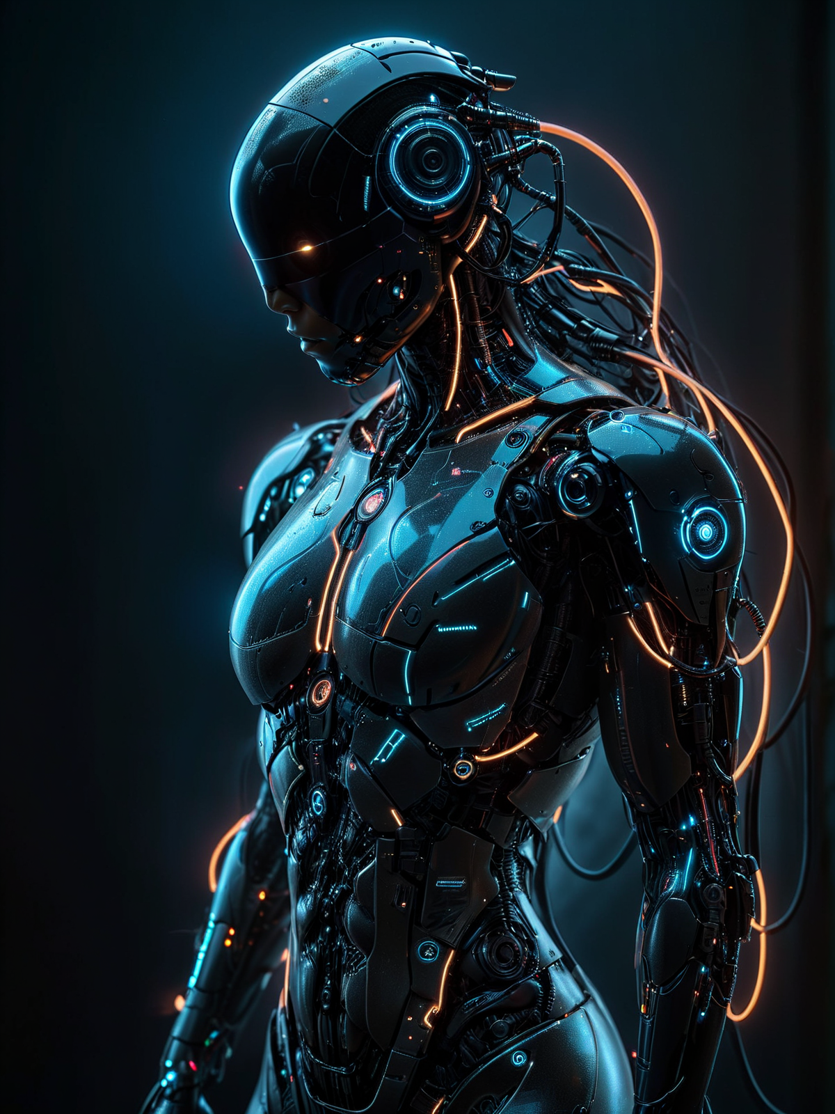 noface, cyborg, close-up, neonbody, lightstreaks <lora:Neon_Cyberpunk_SDXL:0.8> <lora:Faceless_Cyborgs:0.8>  (night:1.4),  steam, depth of field, masterpiece, best quality, ultra high res, (photorealistic, realistic:1.2), deep shadow, raw photo, film grain, Fujifilm XT3, 8k uhd, dslr, <lora:EnvyBetterHiresFixXL01:1>