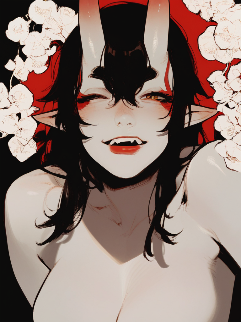 lewd erotic monstergirl, Oni girl, black background[:, comic:0.23], sexy woman, 2D
score_8_up  <lora:Incase's Alfie C FT:1>