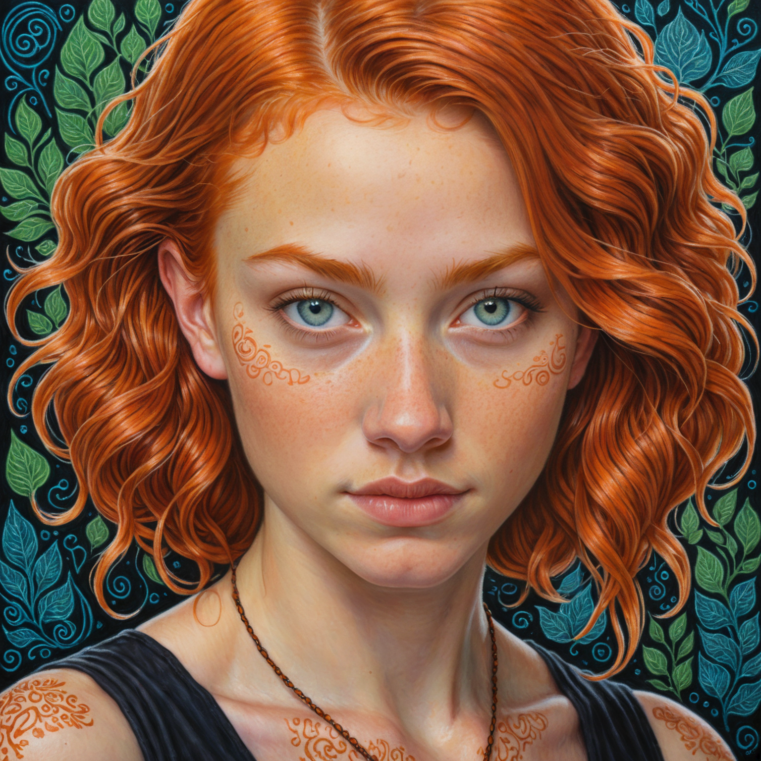 by Kelly Mckernan, by Henry Heerup, by Victor Nizovtsev, cute clothed muscular 18 year old woman, oil pastel<lora:oil_pastel:1.00>,  ginger   <lora:more_art:0.30><lora:clothing_slider:2.00><lora:great_lighting:1.30><lora:aesthetic:1.15><lora:photorealistic_portrait:1.25><lora:RMSDXL_Enhance:0.45><lora:RMSDXL_Creative:0.35><lora:RMSDXL_Photo:0.45><lora:RMSDXL_Darkness_Cinema:0.50><lora:XDetail_heavy:0.45><lora:perfect_eyes:0.15><lora:perfect_hands:0.15><lora:midjourney:-0.15><lora:looking_at_viewer:0.75><lora:dpo:0.25>