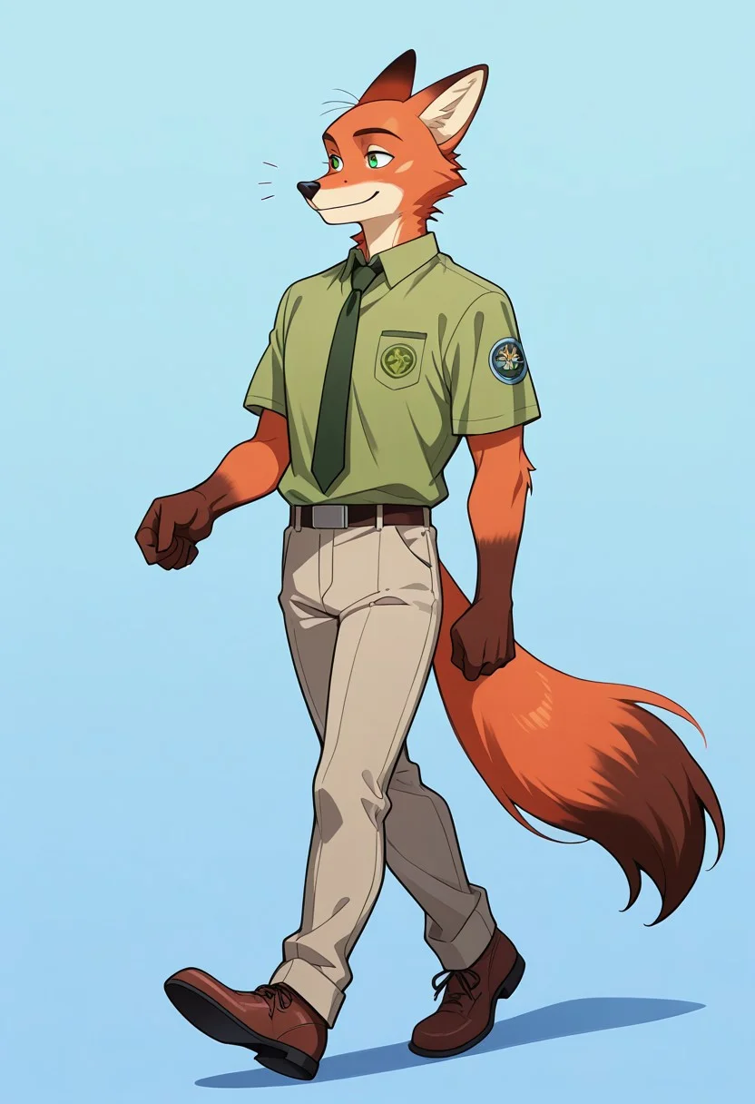 score_9, score_8_up, score_7_up,
((best quality)), absurdres,
NickWilde, anthro, male, 1boy,
full body, walking, green shirt, tie, pants, pecs,
<lora:Smooth Anime Style LoRA XL:0.7> Smooth, Anime, <lora:Expressive_H:1> Expressiveh,