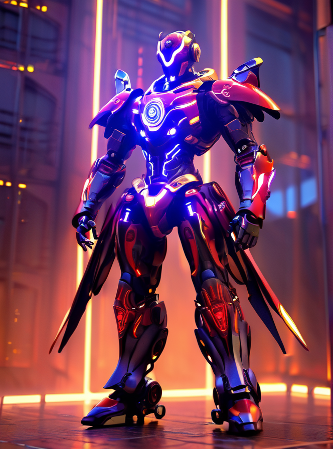 Arcana, glowing, humanoid robot, mecha, no humans, robot, science fiction, solo
<lora:Arcana_XL:0.65>