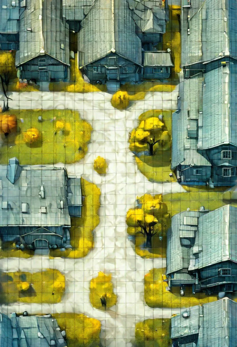 Table,Town, exterior,Trees
