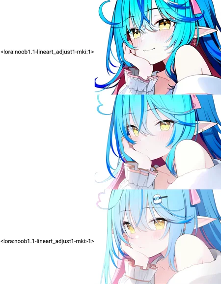 1girl,
yukihana lamy \(4th costume\),hololive,
(jyt:0.8638),(rotroto:1.1025),
solo,(blue archive official art:1.1025),close-up,upper body,blush,pink hair,simple background,official alternate hairstyle,blue hair,multicolored hair,jewelry,collarbone,yellow eyes,closed mouth,bow,long hair,frilled sleeves,earrings,hand on own face,looking at viewer,long sleeves,blinking,heart,hand on own cheek,streaked hair,light blue hair,pointy ears,virtual youtuber,colored tips,elf,hair between eyes,frills,heart ahoge,pink bow,white background,masterpiece,best quality,safe,<lora:noob1.1-lineart_adjust1-mki:1>