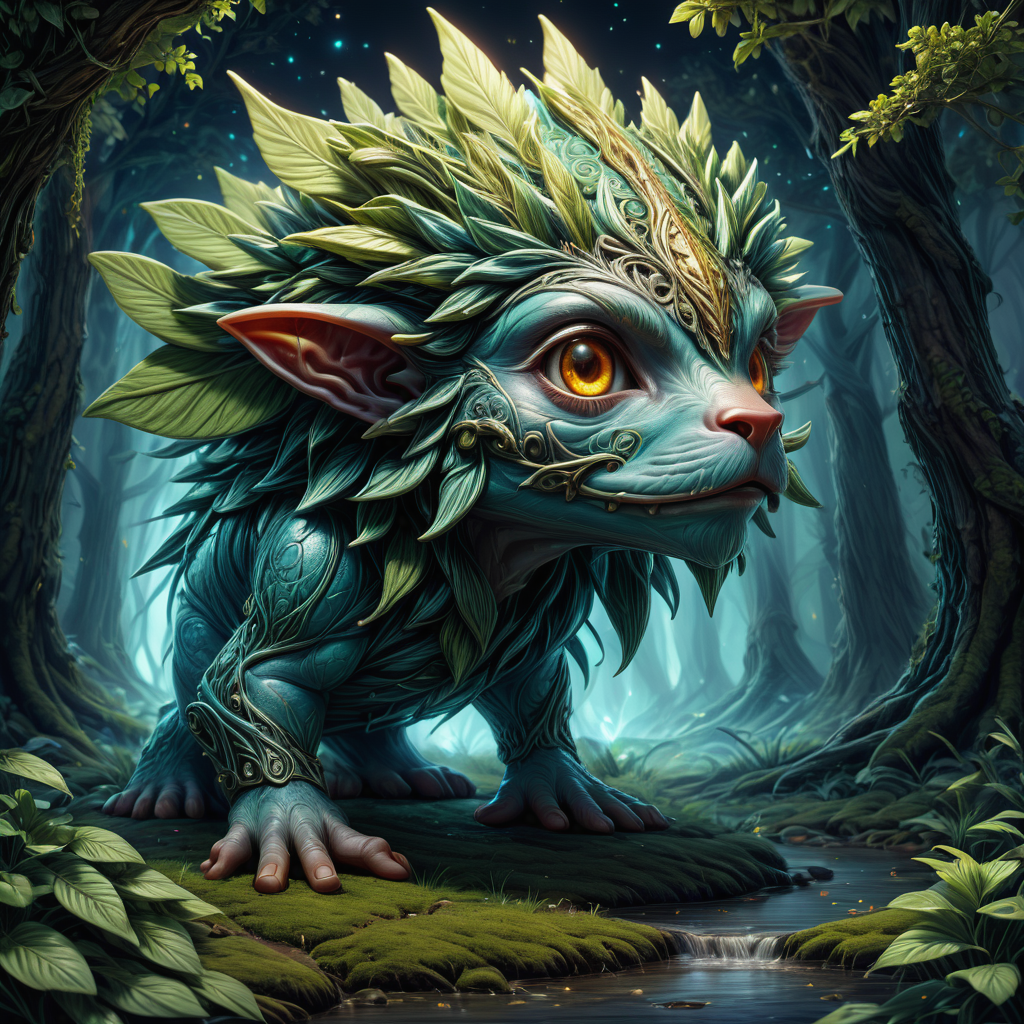 hyper detailed masterpiece, dynamic, awesome quality,LoromXL_Druidic_Naturalism,
kappa, tiny fairy elf like creature, young child, otherworldly ethereal glow, distinctive captivating eyes, facial features that convey an otherworldly charm, supernatural abilities elf like pointed ears, enchanted ethereal clothing, innocent   <lora:LoromXL_Druidic_Naturalism:1>