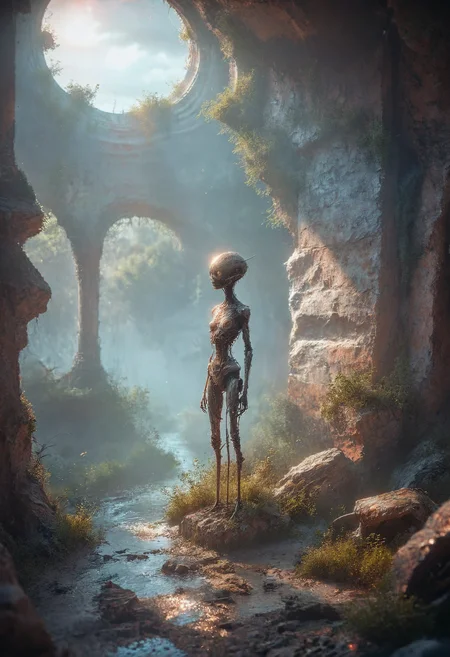 score_8_up, highres, 8k, detailed skin, high detail, <lora:SimplePositive_XL_v1_AutoRunMech:4>,  <lora:add-detail-xl:1>, <lora:xl_more_art-full_v1:0.45>,, <lora:hand 5.5:1>,  <lora:zy_Realism_Enhancer_v1:1>,
depth of field, dynamic lighting, <lora:skin_4:0.3>,
<lora:Dream Scenery XL:1> Dream Scenery, fever dream, surreal,abnormal, (humanoid), creative,  <lora:RMSDXL_Creative:4>