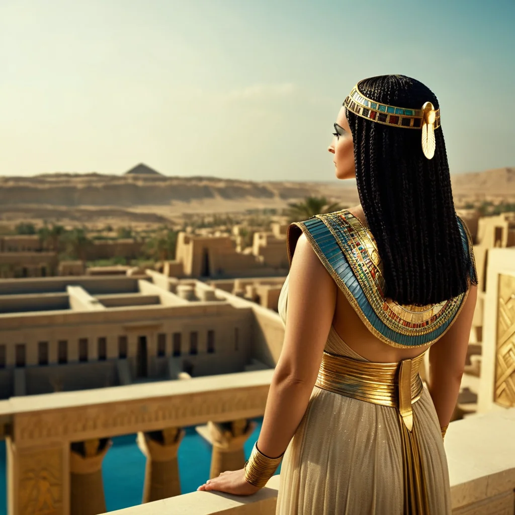 cinematic film still of  <lora:Cleopatra:1.2>
Cleopatra an epic wide view of a  woman in a dress looking out over a city Queen of the Ptolemaic Kingdom of Egypt, shallow depth of field, vignette, highly detailed, high budget, bokeh, cinemascope, moody, epic, gorgeous, film grain, grainy