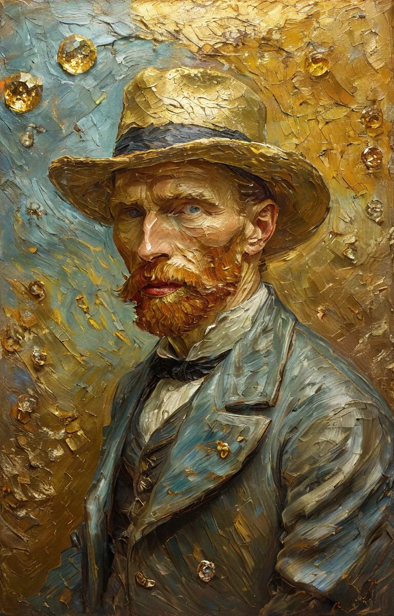 masterpiece,best quality,<lora:tbh53-sdxl:1>,illustration,Gold,jewelry,diamonds,colorful,<lora:tbh123-sdxl:0.5>,oil painting,style of Vincent van Gogh,