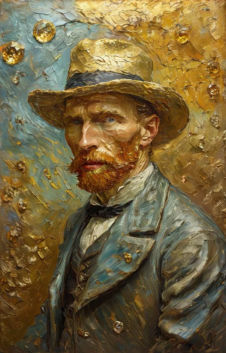 masterpiece,best quality,<lora:tbh53-sdxl:1>,illustration,Gold,jewelry,diamonds,colorful,<lora:tbh123-sdxl:0.5>,oil painting,style of Vincent van Gogh,