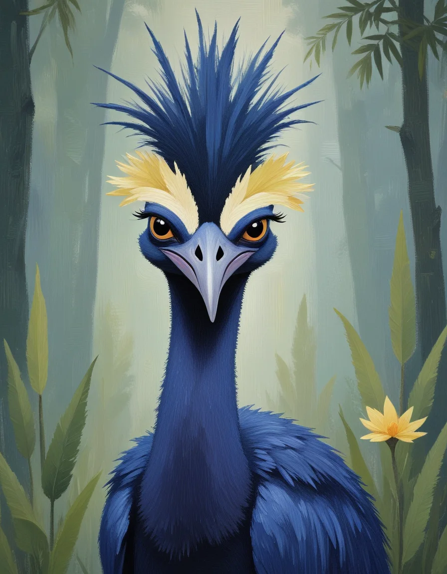 cassowary novuschroma style <lora:113_novuschromaSXL_a3:1>, <lora:sdxl_lightning_8step_lora:1>