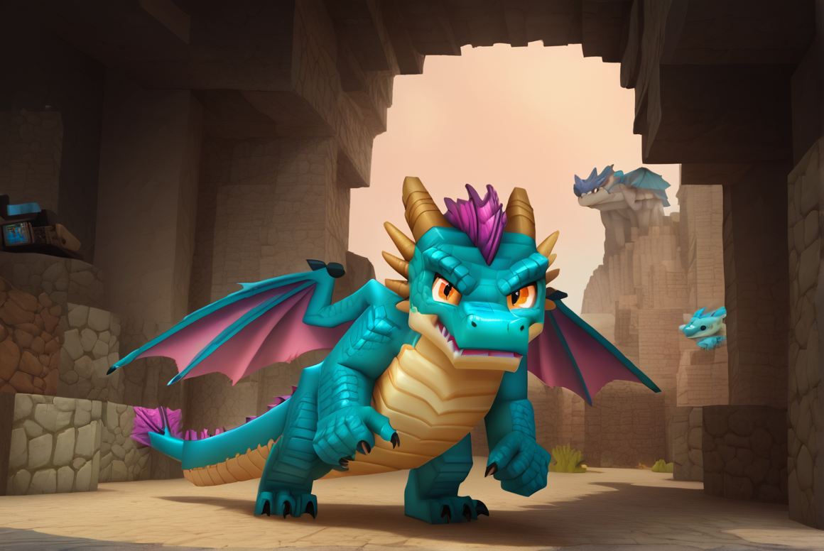 score_9, score_8_up, score_8,   <lora:Hytale_Style_for_PonyXL:1>  hyt4l3styl3, dragon, quarry,