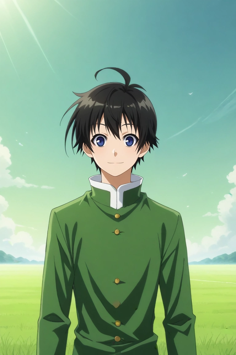 score_9, score_8_up, score_7_up, source_anime, rating_safe, , anime screencap, anime coloring, official style, , , 1boy, solo, male focus, <lora:misogi_kumagawa_pony:0.94>, misogi_kumagawa, black hair, blue eyes, short hair, ahoge, upper body, field, dark, floating, happy, , <lora:sdxl_lightning_8step_lora:1>