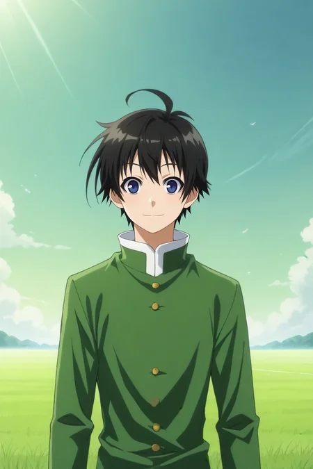 score_9, score_8_up, score_7_up, source_anime, rating_safe, , anime screencap, anime coloring, official style, , , 1boy, solo, male focus, <lora:misogi_kumagawa_pony:0.94>, misogi_kumagawa, black hair, blue eyes, short hair, ahoge, upper body, field, dark, floating, happy, , <lora:sdxl_lightning_8step_lora:1>