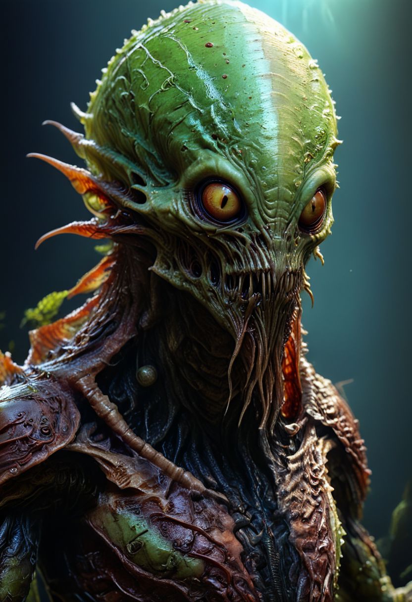 artialien, hyper realistic and highly detailed, an otherworldly horror creature