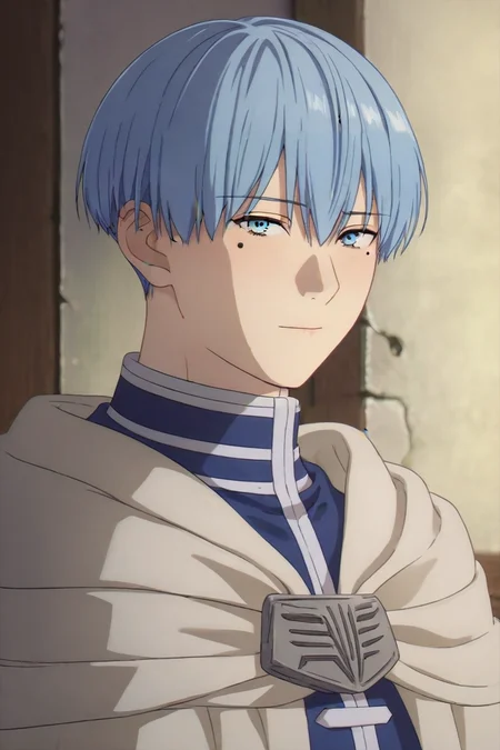 score_9, score_8_up, score_7_up, source_anime, (photorealistic:0.6), looking at viewer, , depth of field, 1boy, solo, male focus, <lora:himmel_sousou_no_frieren_pony:1>, himmel_sousou_no_frieren, blue hair, blue eyes, short hair, mole under eye, , fantasy, , <lora:sdxl_lightning_8step_lora:1>