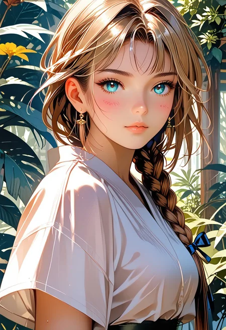 score_9, score_8_up, score_7_up, score_6_up, masterpiece, best quality, high res, pinup pose, source_ecchi, anime, ((ecchi)), ((nsfw)), high resolution , intricate detail, lush detail, really detailed face, Firm Anatomy, Body Tattoo, (((Black Tights))), ((Single Braid)), (Detailed Eyes), (Tight Waist), (Hair Ribbon), Detailed Eyes, Beautiful face, Beautiful and Aesthetic, Brilliant Colors, Character Enhance, ((detailed face)) <lora:Expressive_H-000001:0.8>, expressiveH, <lora:MythAnim3Style:0.8>, MythAn1m3, <lora:Pony_DetailV1.0:0.9> GWSZ