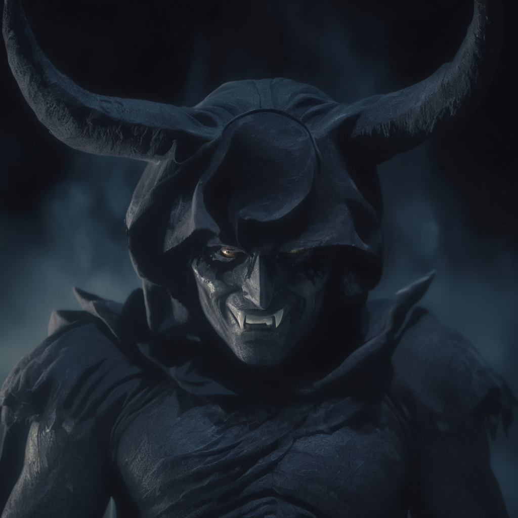 cinematic film still of  <lora:Demon:0.9>
Demon a demonic creature with evil smile staring at camera, shallow depth of field, vignette, highly detailed, high budget, bokeh, cinemascope, moody, epic, gorgeous, film grain, grainy
