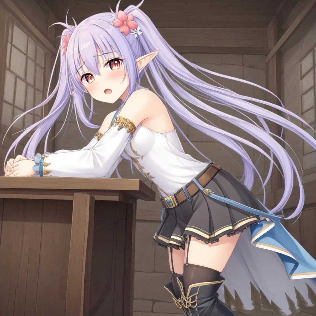 a girl with blue hair with original hair style
- A soft cotton priestess dress
- A flowy, black-brown skirt (just above the knee)
- black thighhighs
- A pair of black boots
- mountain trail background
- tulip flower
- magic time straped on belt
- high ponytails hair style (1.5)
- from side( caught while doing masturbate using tip pointy table)
- emotionless
- smooth skin
- HORNY