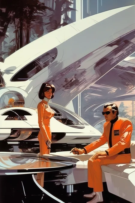 <lora:Syd Mead Style:1>Syd Mead Style - syd mead and geiger colab on a projects producing concept art for production
