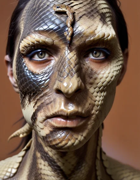 	'[snake human ] hybrid' made of human skin