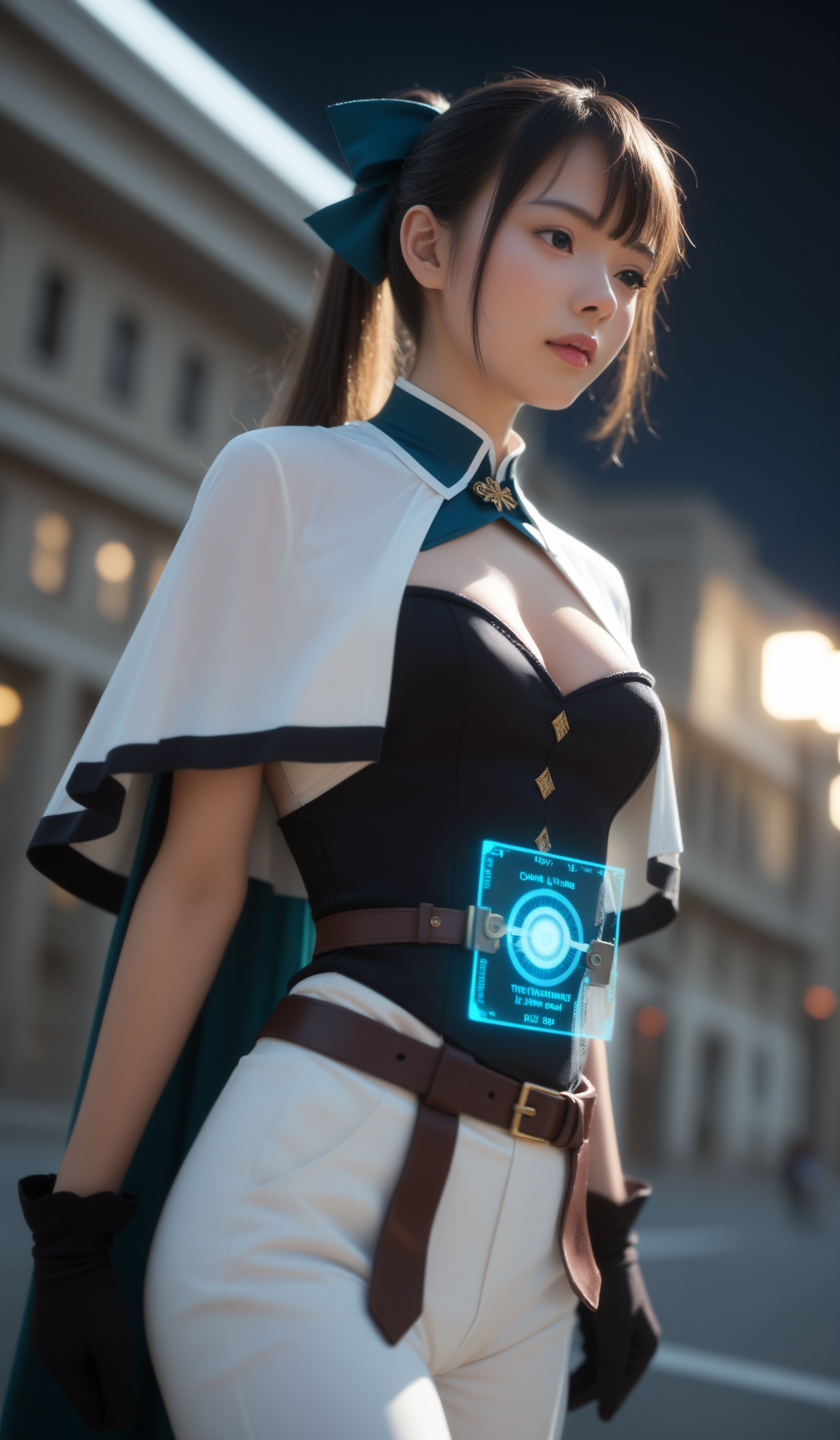 score_9,score_8_up,score_7_up,rating_explicit,Asian,underwear ,panty ,presenting, from side,sidelocks,
(jean, long hair, bangs, blue eyes, blonde hair, bow, hair between eyes, ponytail, hair bow, sidelocks,gloves, belt, capelet, cleavage, pants, white pants, detached sleeves, detached collar,),
(((photo raw)), Top Lighting and Silhouette Lighting Matte Painting and Duotone Effect and Gaussian Blur and Depth of Field Blur , ,),(dynamic angle,dynamic pose),shine,glowing,energy coalescing and vibrating,Close-up photo,lie_down,Elegant,disdainful,
wearing china_dress,charming,alluring,seductive,erotic,enchanting,cleavage,exposed,
(constricting upper body clothing,  nano-fiber composite, virtual reality hologram pattern,  cutout sleeves, high-low hemline, empire waist, knee pads,,sash),(luminous resplendent amber, glistering, resin, impact resistance, treatment process, extraordinary, modern, timeless, cultural symbols),(nebula, urban wildlife,pufferfish,planetary alignment,cloud),