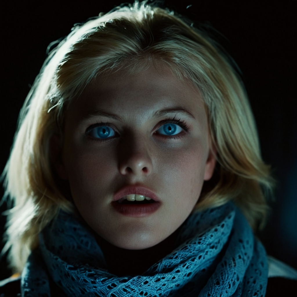 cinematic film still of <lora:add-detail-xl:0.3>0
<lora:detailed:0.3> realism
<lora:perfection style:0.2> perfect
<lora:eyetune:0.5>
<lora:xl_more_art-full_v1:0.1>
<lora:Ron Fricke style:0.2>
<lora:Unreal Engine style:0.3> Unreal Engine style
<lora:TeethXL:0.3>
<lora:Chiaroscuro Lighting Style:0.3> Chiaroscuro Lighting Style
 <lora:Underlighting Underlight light from below style:1> Underlighting Underlight light from below style
A cinematic Underlighting lighting style of a woman with a creepy zombieface and a scarf, shadow from below, movie themed, sharp, detailed, epic cinematic photography, artistic, dramatic shadow lighting, cinematic color style, Kodak film style, cinematic film style, Underlighting style, solo, open mouth, blue eyes, blonde hair, 1boy, male focus, teeth, indoors, meme, realistic, long hair, looking at viewer, tattoo, light from below
, shallow depth of field, vignette, highly detailed, high budget, bokeh, cinemascope, moody, epic, gorgeous, film grain, grainy