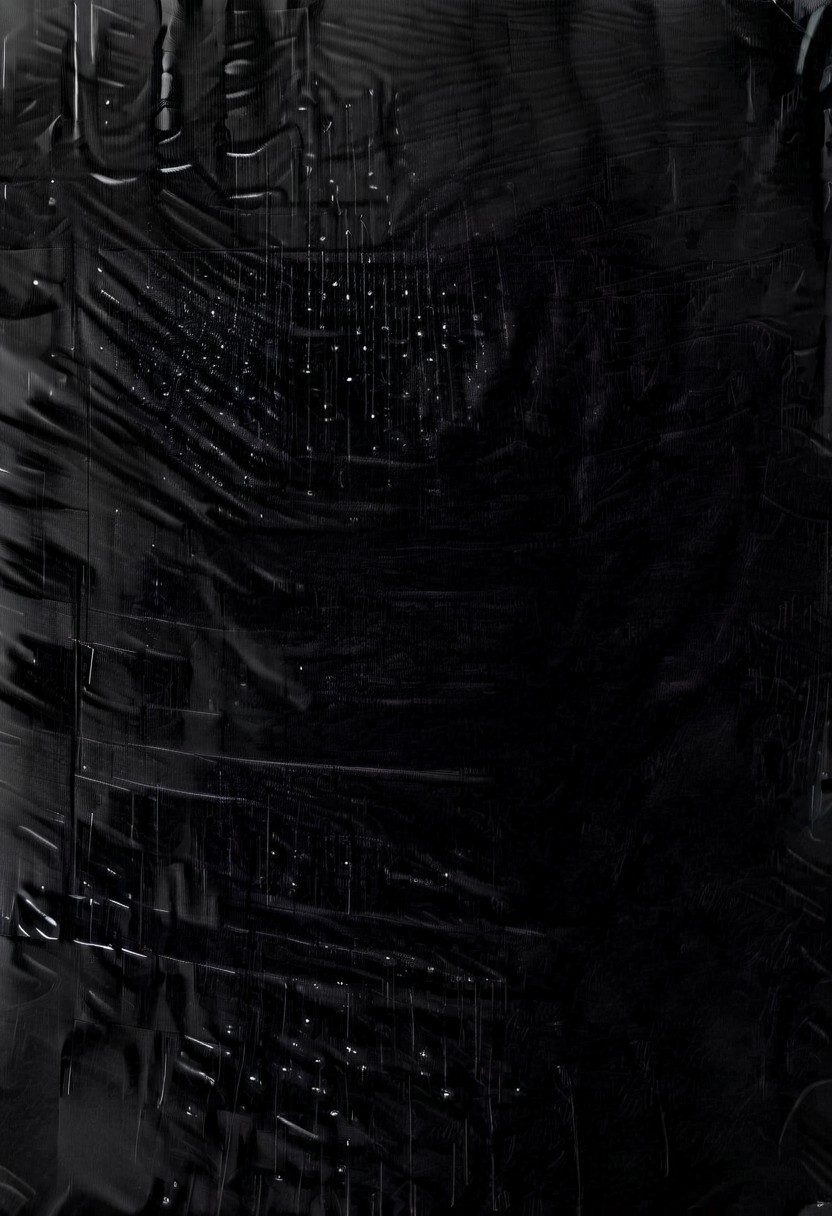 detailxl, easynegative, BREAK, solo, ghost person, a painting of a hooded figure in the style of godfried-schalcken, barely visible, female, covering her face with her hands, hiding her face with her hands, pushing her face into her palms, pale skin, slender fingers, mansion garden, hedge row, fountain, BREAK, darkness, at night, rain, impossible architecture, black