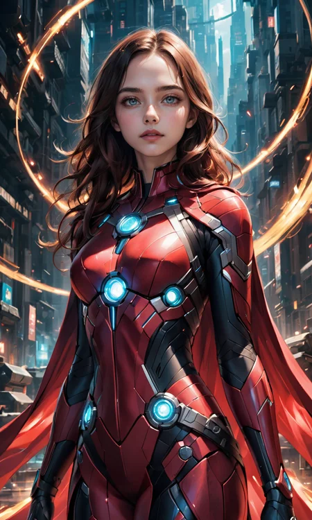 4n1v3rs3, zPDXL2, (Wanda Maximoff) in chronomancer robes, introspective gaze, temporal steampunk style, enigmatic, background swirling vortex, SimplePositiveXLv2, <lora:add-detail-xl:2>