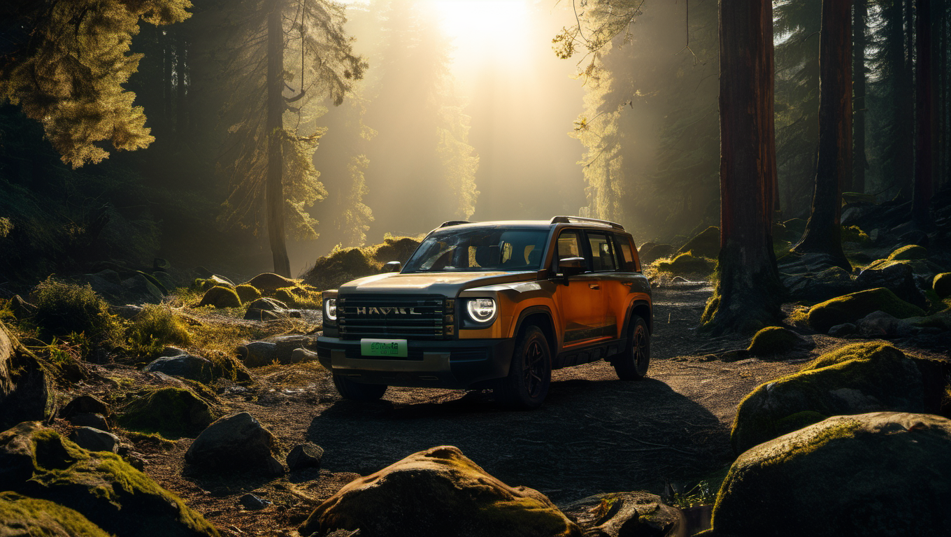 the close-up of menglong b26 in the front-end view is in the middle of trees by sunrise, in the style of peter coulson, uhd image, 8k, orange, realistic landscape paintings, wilderness, taiyÅ matsumoto, photo, realistic <lora:sdxl_menglong_b26_9_16:0.8>