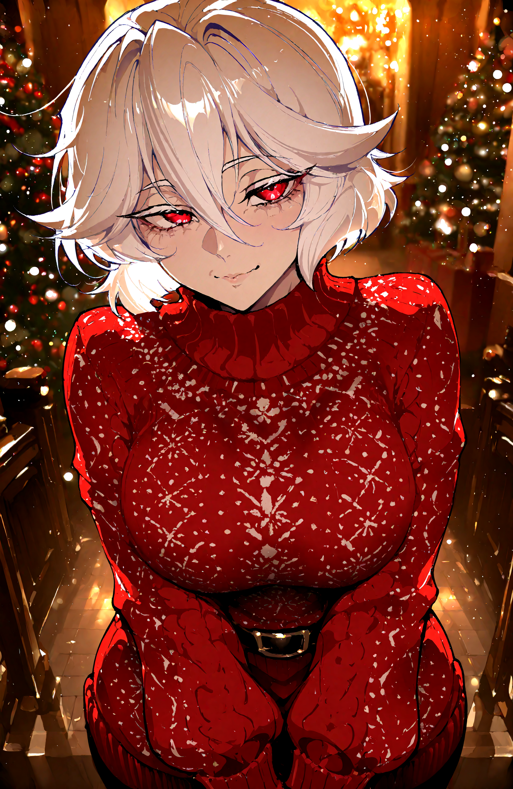 mclaus, white hair, 1women, old women, red christmas sweater, solo,
,detailed background,
,fishine:0.7 ,warugaki_(sk-ii):0.9 ,vanripper_(style):0.6,
,masterpiece, best quality, newest, absurdres, highres, <lora:Mrs._Claus:0.6>,
<lora:add-detail-xl:0.5>, <lora:cfg_scale_boost:0.4>, <lora:illustrious_noobai_epsilon_pred_11_very_aesthetic_v1:0.8>, <lora:ponyv5_noobE11_1_adamW:0.5>