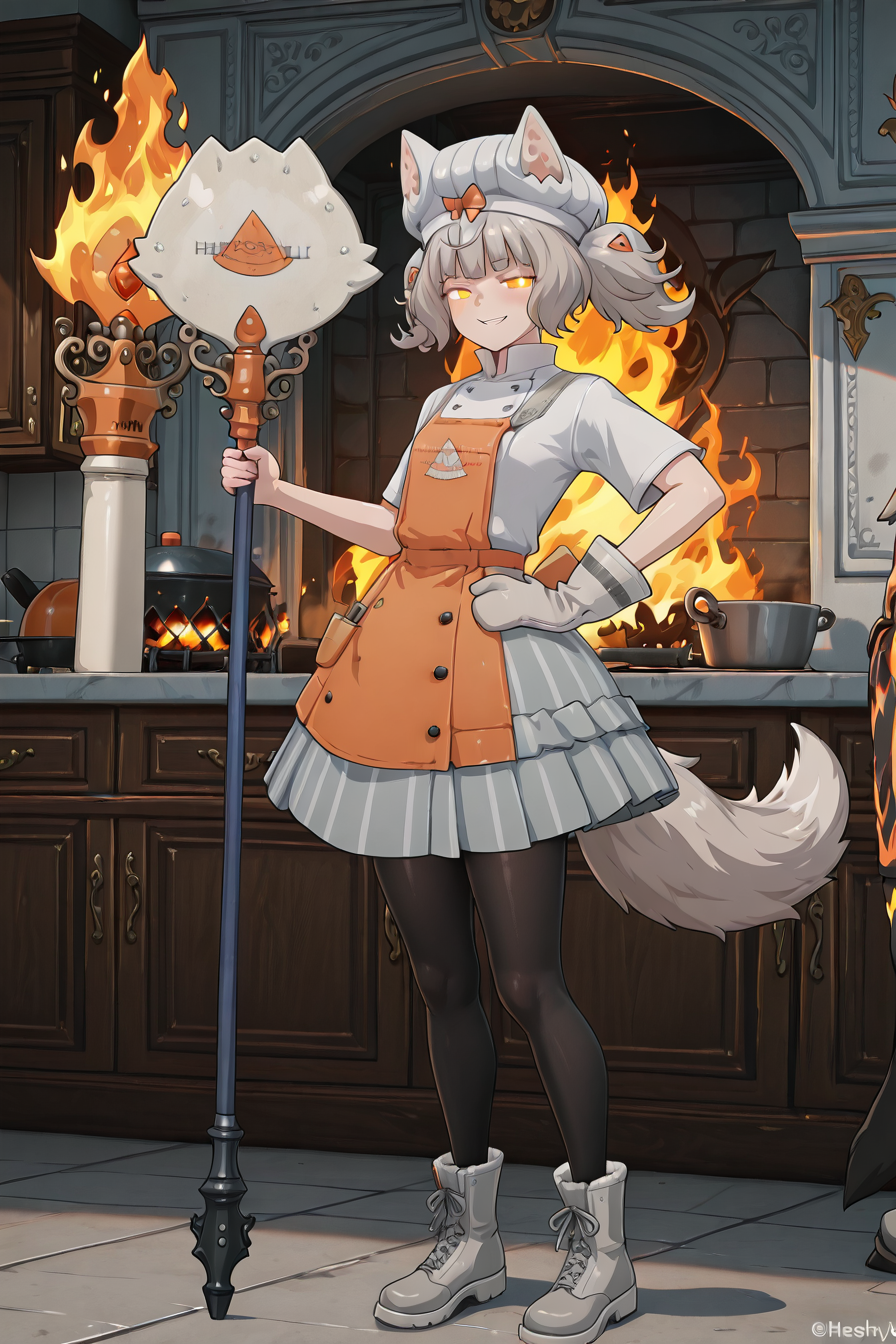 detailed background, shiny skin, posing, 
<lora:margherita.il:1>,
margherita,
kitchen, fire pillar, burn, hell fire, hell, heresy, red aura, 
evil grin, glowing eyes,