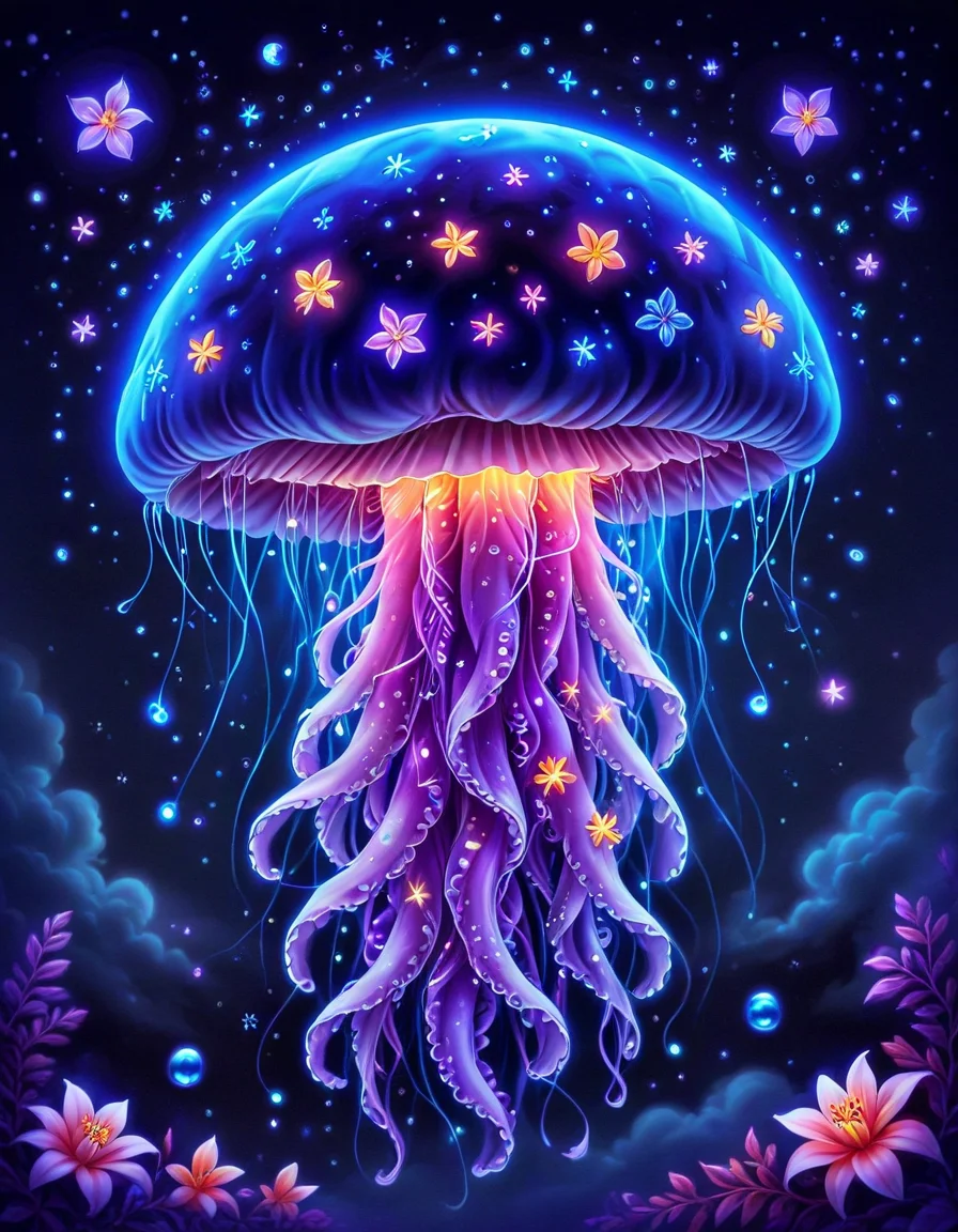jellyfish  <lora:novuschroma08 style:1> novuschroma08 style