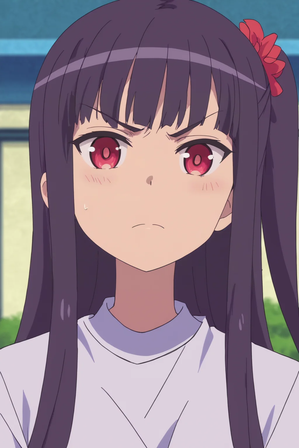 rating safe, score_10, score_8_up, score_7_up, score_6_up, uncensored, anime screencap, flat shadows BREAK itsuka shikabane, 1girl, upper body