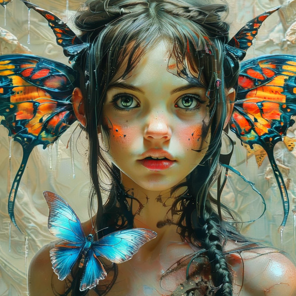 elysexa girl and  butterfly, very detailed <lora:elysexa:1>