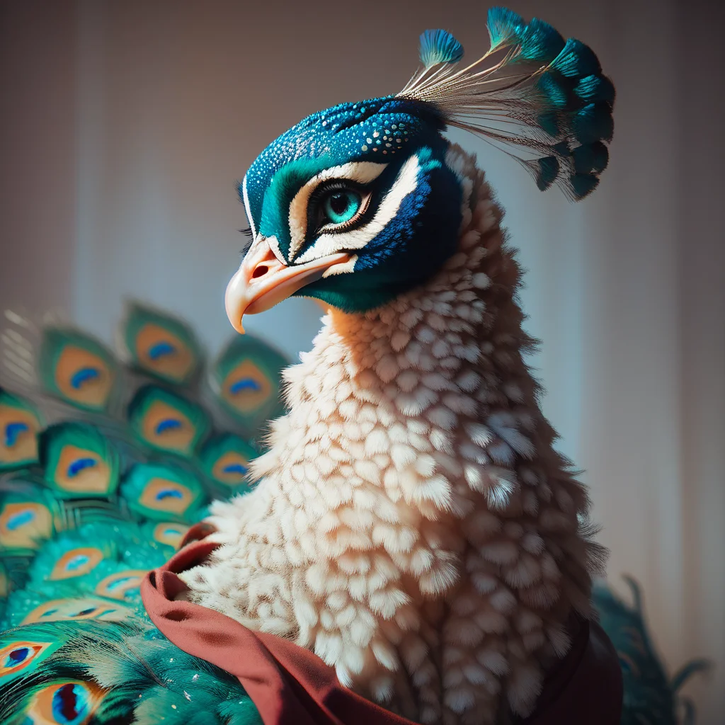 score_9, score_8_up, score_7_up, score_6_up,fscore_9, score_8_up, score_7_up, source_furry,  peafowl,  feral, animal, open tail, detailed background, detailed, <lora:Anthro_birds_for_pony_-_2:1>
