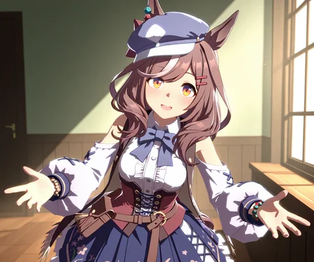 masterpiece, best quality, amazing quality, , 1girl, solo, looking at viewer,  <lora:Matikane Tannhauser in game style 3D ILL-v2:1> ummsmingame, 3d, matikane tannhauser (umamusume),