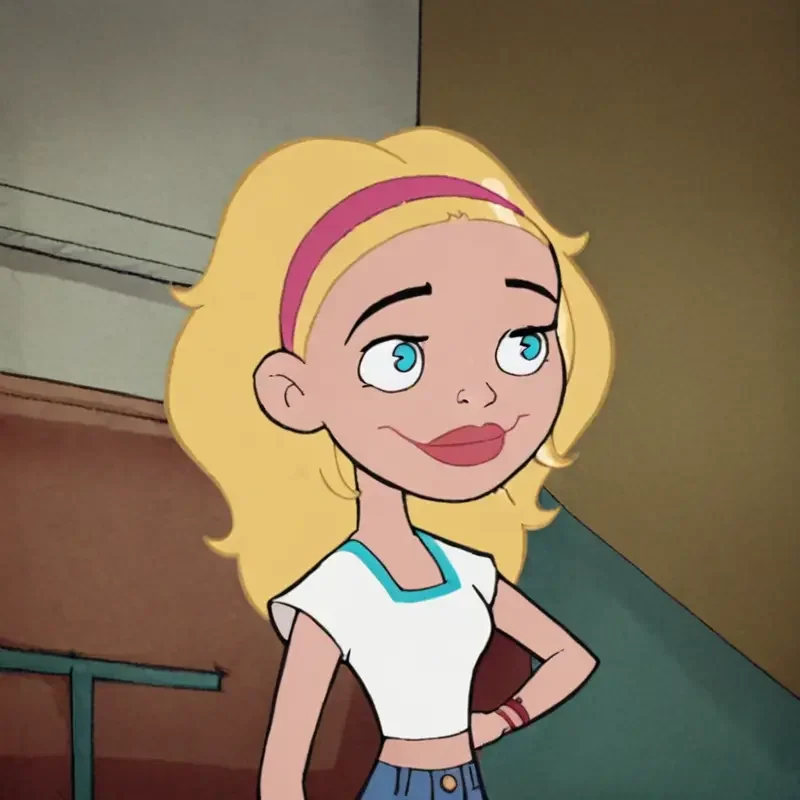 score_9, score_8_up, score_7_up,rosead, blonde hair, hairband, white shirt, jeans