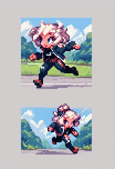 1girl, full body, solo, no background, white hair, bomber jacket, short hair, shortstack, side, running, run, sprint, walkcycle, run across, <lora:Time-lapse_3_panels:0.8>,
<lora:sakuemonq-000011:1>, score_9, score_8_up, score_7_up, score_6_up, score_5_up,