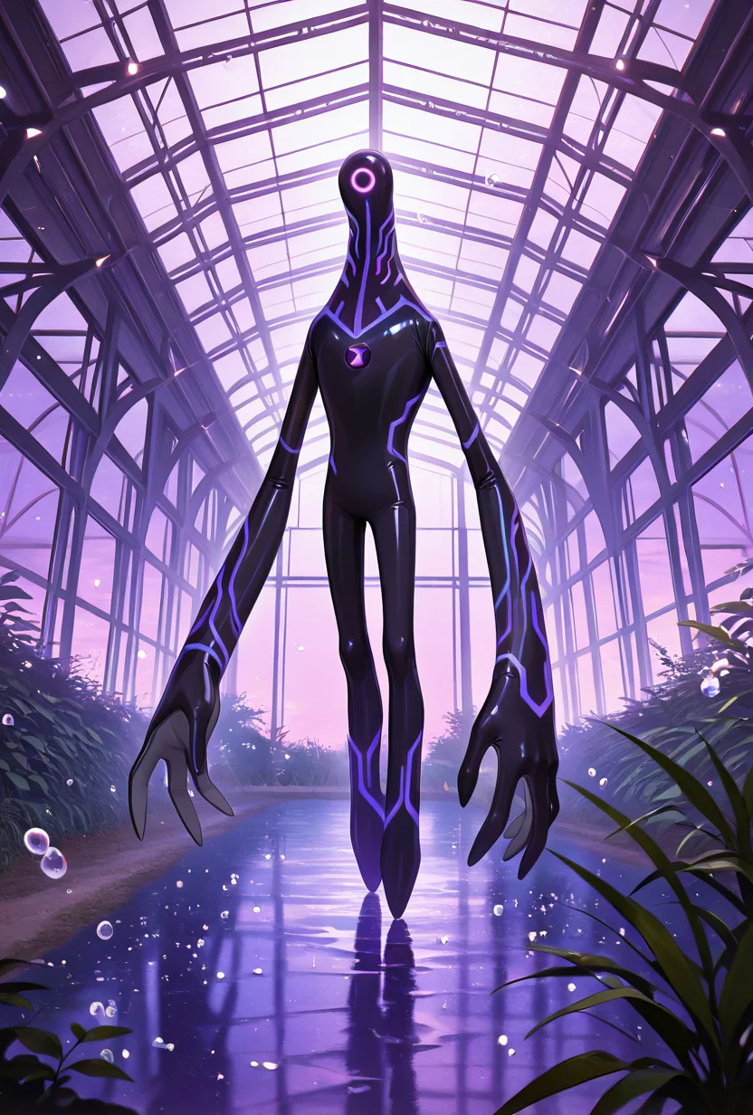 <lora:upgrade-08:1> upgrade, solo, no humans, neon trim, dark indigo strips, no humans,, greenhouse,, farm, indigo lights, bubbles, square, long legs, long arms, small square body, square head, square,, masterpiece, best quality, amazing quality, very aesthetic, absurdres, newest,