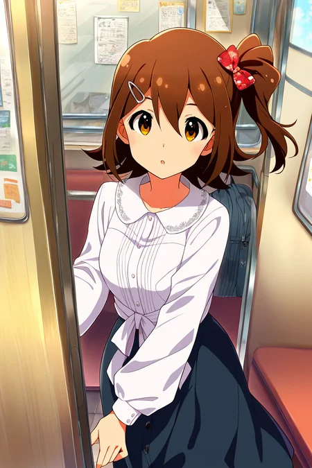 masterpiece,best quality,very aesthetic,absurdres,highres,newest,official art,official style,
1girl,solo,
kasuga mirai,brown eyes,brown hair,hairclip,hair ornament,hair between eyes,one side up,side ponytail,medium hair,
white shirt,long sleeves,black skirt,long skirt,
<lora:eye_focus_illus:1>,eye_focus,
<lora:idolmaster_kasuga_mirai_ill_v1.0:1>,