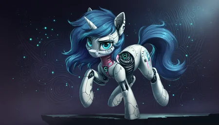 score_9, score_8_up, score_7_up, score_6_up, score_5_up, score_4_up, rating_safe, pony, robot, solo, robot pony, cyberpunk, oc, oc only, detailed, detailed background, beautiful, <lora:Wholesome-MLP-v1.4b:1>